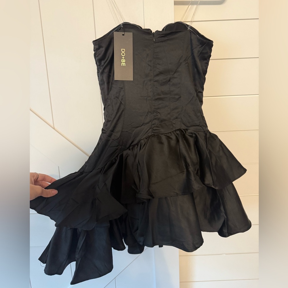 NEW DO+BE Black Ruffled Mini Dress - Picture 2 of 7
